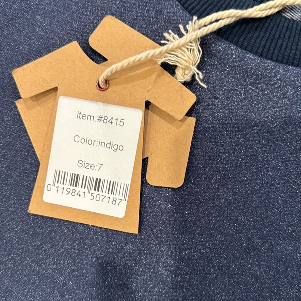 NWT Tiki Studio Indigo Shimmer Flare Girls Dress, Size 7 - Picture 3 of 5